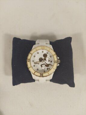 Disney Resort Mickey Watch  Accutime Japan Gold Accent White Link Band Small